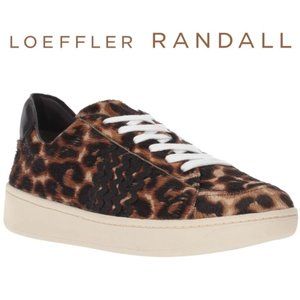 LOEFFLER RANDALL Elliot Lace Up Low-Top Leopard Cheetah Animal Print Sneaker 5.5